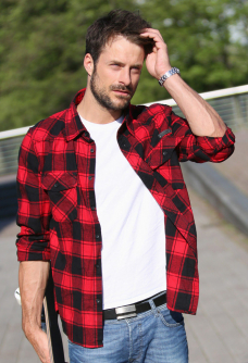 Brandit Check Shirt Flanellhemd Rot-Schwarz