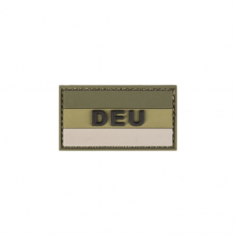 Patch Deutschland Flagge DEU PVC Klein 5,5x3 cm Oliv + Sand mit Klett