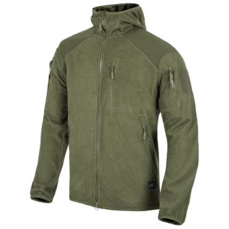 Helikon-Tex Alpha Hoodie Jacket Grid Fleece - Olive Green