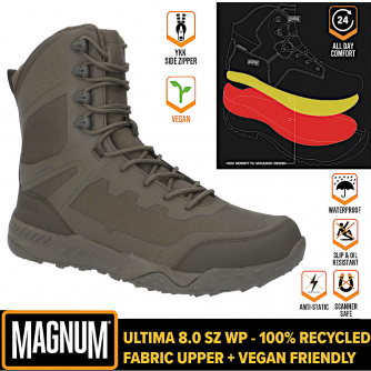 Magnum Hi-Tec Ultima 8.0 SZ WP Security Boots - Ranger Green