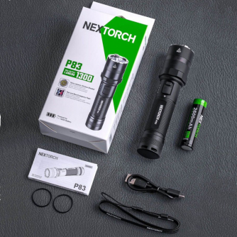 Nextorch P83 LED-Taschenlampe mit 360° Warnlicht-Funktion + Notfall-Glasbrecher