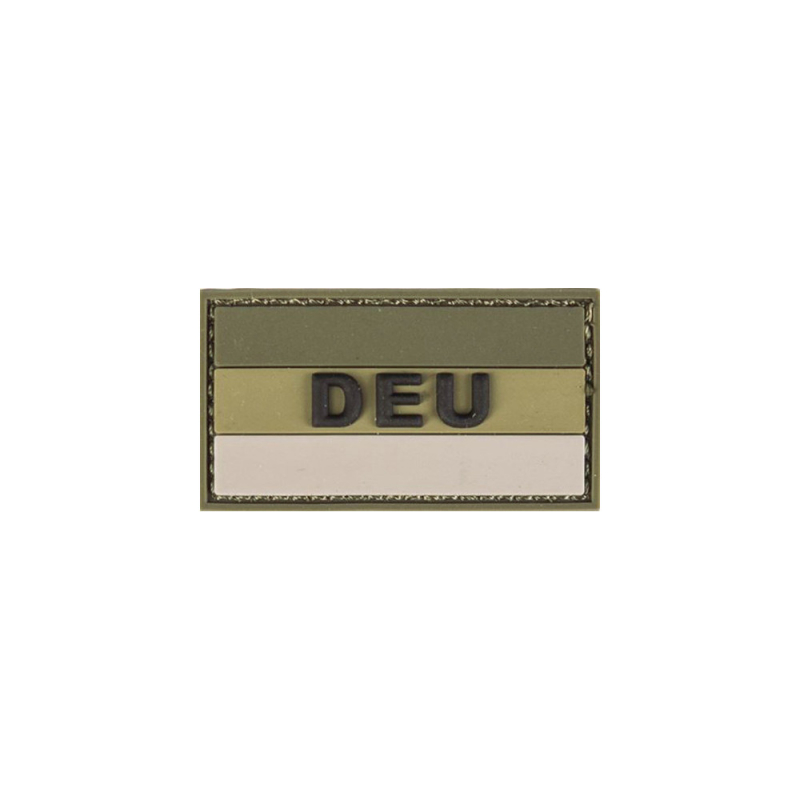 Patch Deutschland Flagge DEU PVC Klein 5,5x3 cm Oliv + Sand mit Klett