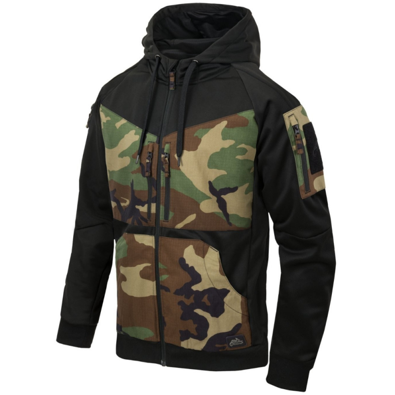 Helikon-Tex - Rogue Hoodie FullZip - Black / US Woodland