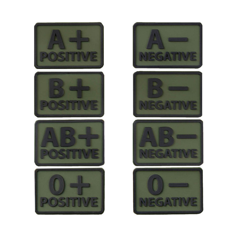 Helikon-Tex Blood Patch Blutgruppen Abzeichen (Set 2 St.) - Olive Green