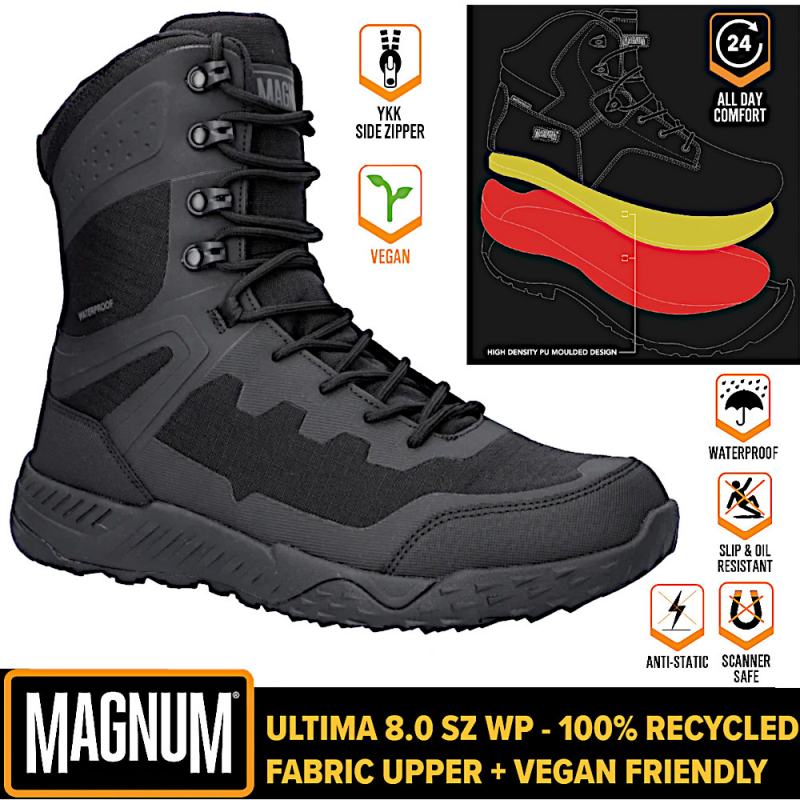 Magnum Hi-Tec Ultima 8.0 SZ WP Security Boots - Black