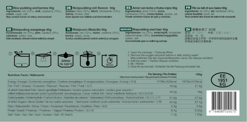 Tactical Foodpack - Rice Pudding and Berries (Breakfast)