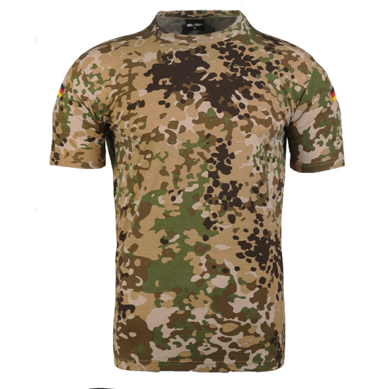 Mil-Tec BW Tropen T-Shirt mit Nationalitätsabzeichen  - Arid Fleck Camo