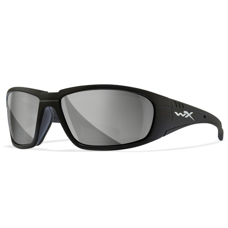 Wiley X - WX Boss Grey Silver Flash Matte Black Frame Sunglasses