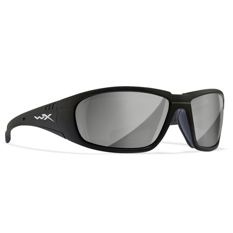 Wiley X - WX Boss Grey Silver Flash Matte Black Frame Sunglasses