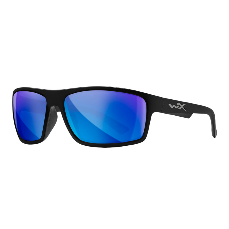 Wiley X - Peak Captivate Blue Mirror Matte Black Frame  Sunglasses