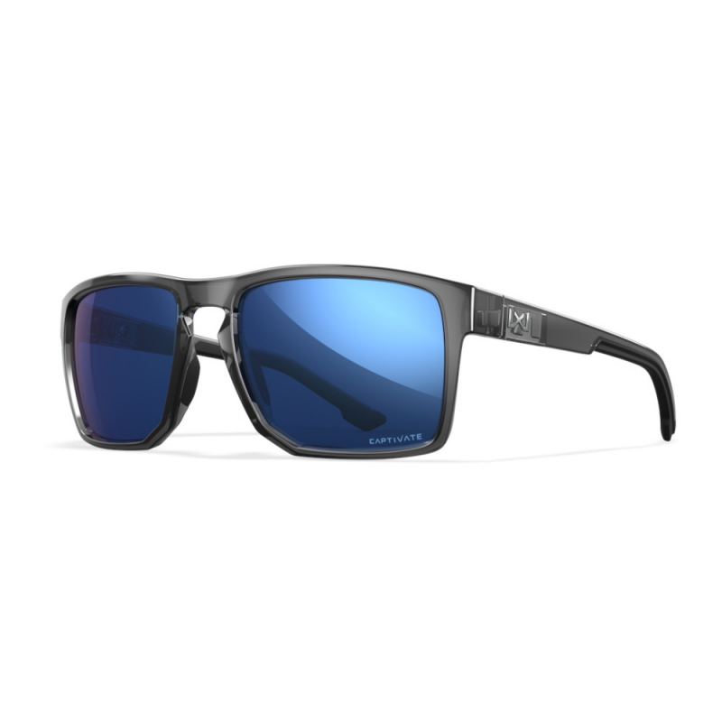 Wiley X Founder Captivate Polarized - Blue Mirror Gloss Crystal Grey Frame