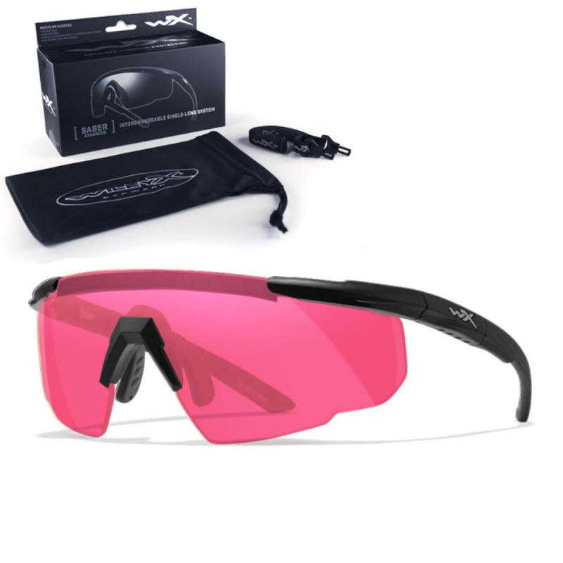 Wiley X - WX Saber Advanced Vermillion Matte Black Frame Safety Glasses