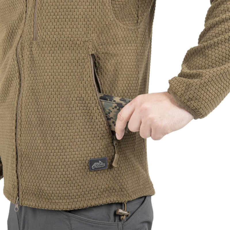 Helikon-Tex Alpha Hoodie Jacket Grid Fleece - Olive Green