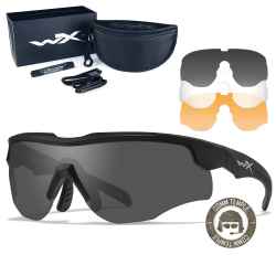 Wiley X - WX Rogue COMM Grey/Clear/Light Rust Matte Black Frame Sunglasses